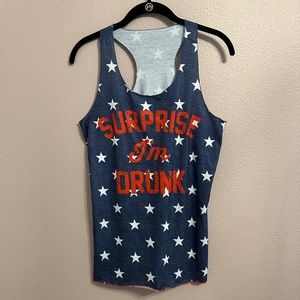 Racer back tank Surprise I’m Drunk NWOT small